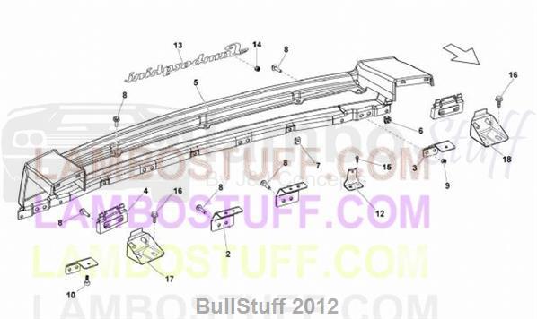 2014 Lamborghini GALLARDO LP 550-2 COUPE EUROPE REAR END PANEL (821.04.00)